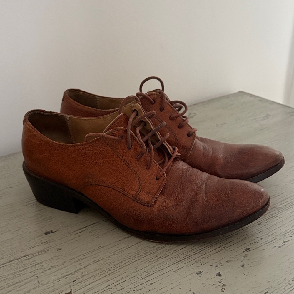 Frye Tan Leather Women's Oxfords